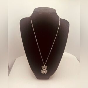 Silver plated necklace for women bear design